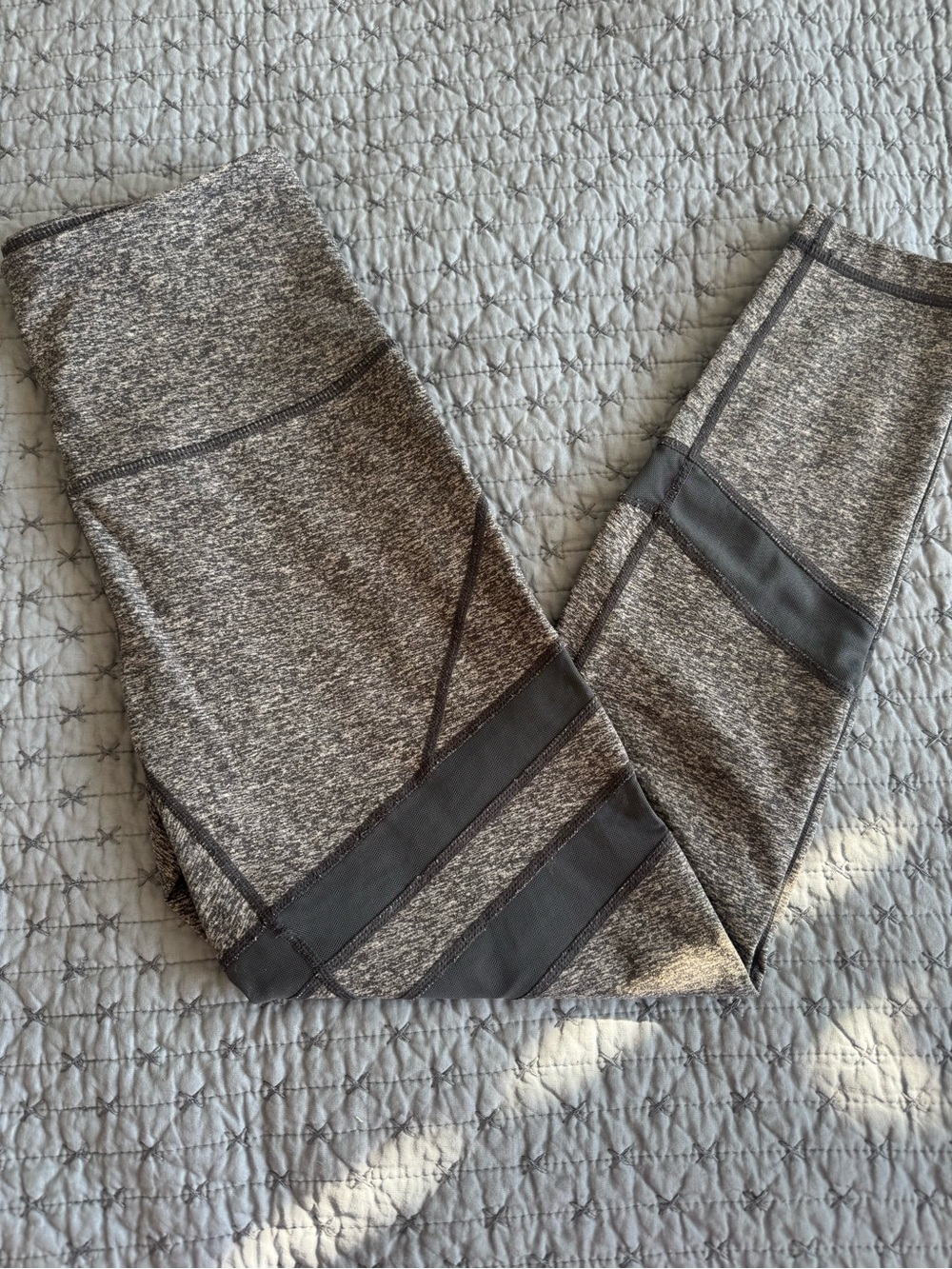 Zella High-Waisted Mesh Panel Leggings – Heather Gray – Size S